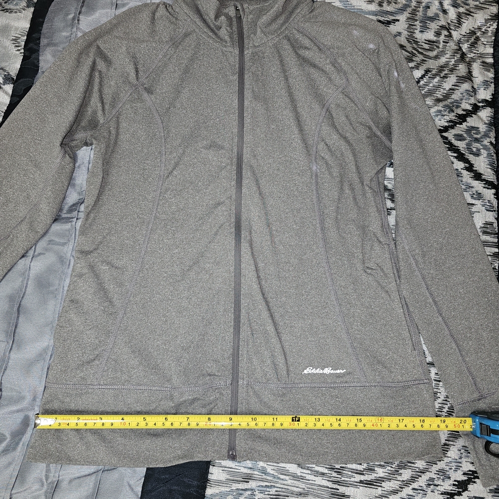 NEW Eddie Bauer Women's Gray Full Zip Track Jacket Size L Lightweight - Picture 8 of 10